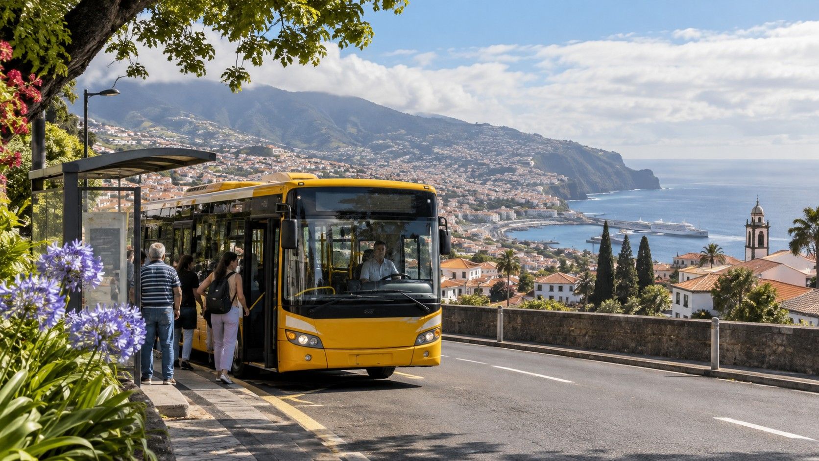 Waiting for a bus in Funchal